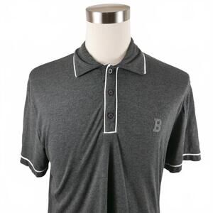 Jeans by Buffalo Mens Short Sleeve Heather Dark Gray Polo Shirt XL